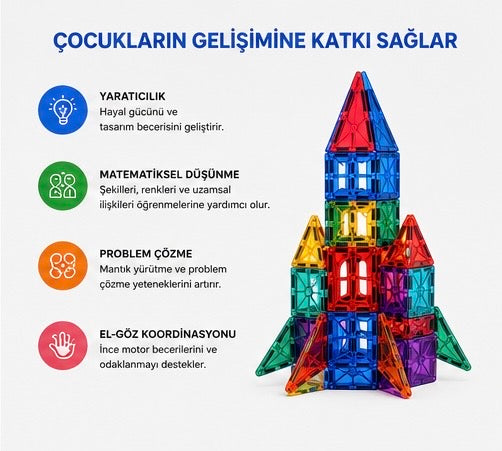 Magnetic Building Tiles 78 Parça