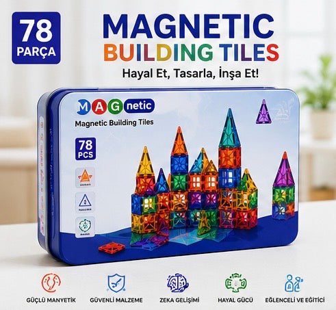 Magnetic Building Tiles 78 Parça