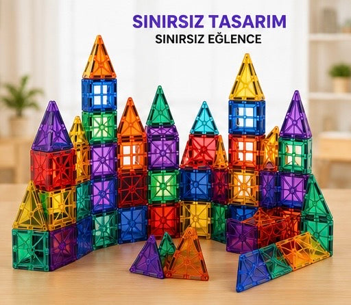 Magnetic Building Tiles 78 Parça
