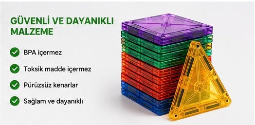 Magnetic Building Tiles 78 Parça